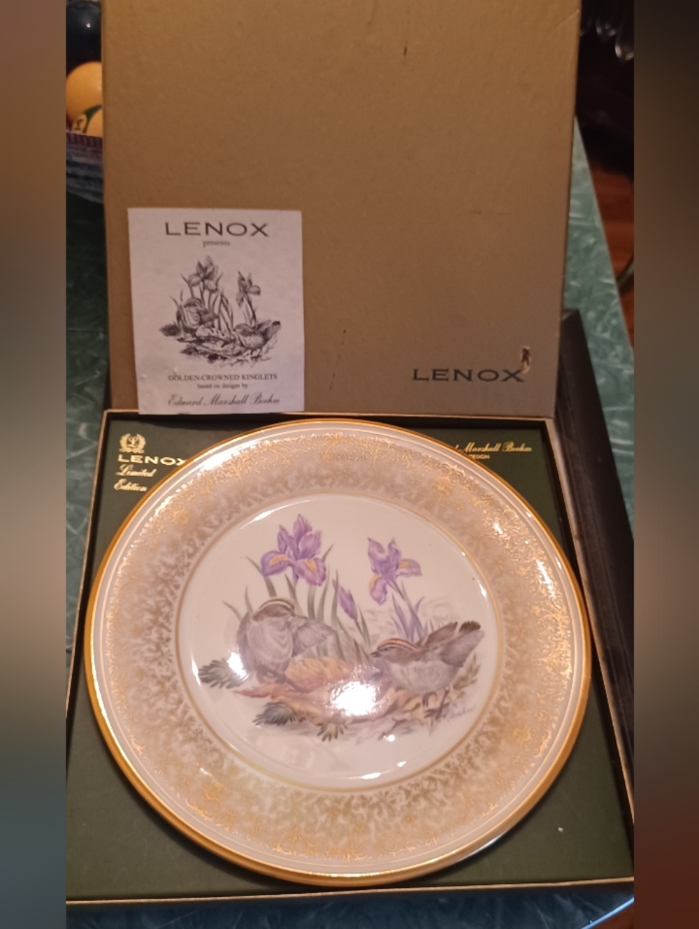 Lenox Golden Crowned Kinglets Decorative Plate Vintage NIB